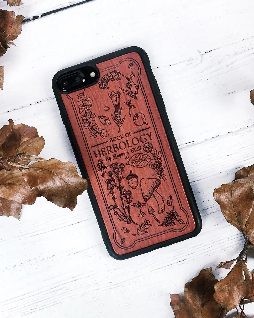 Herbology - Engraved Rose Wood Phone Case