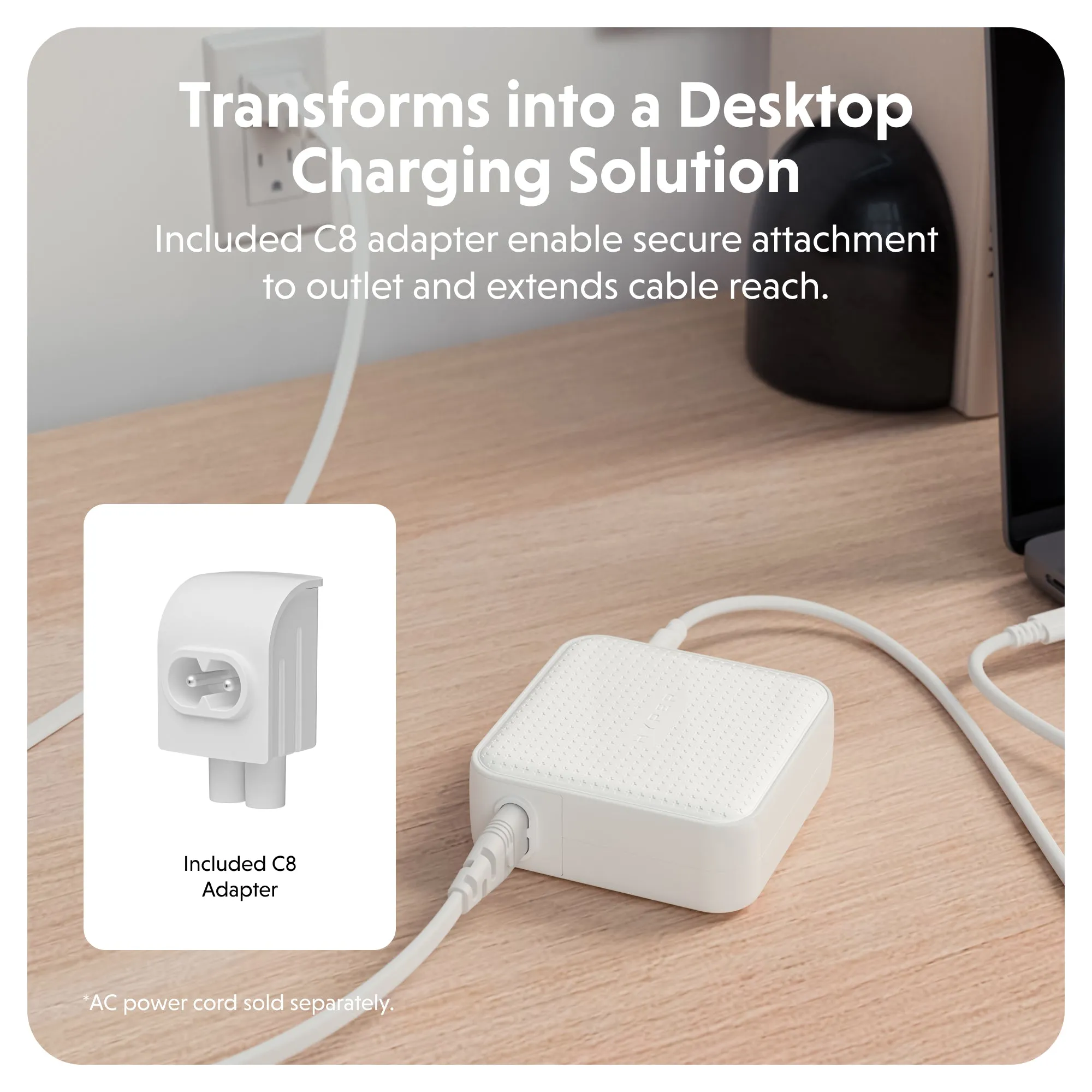 HyperJuice® 100W USB-C GaN Travel Charger - White