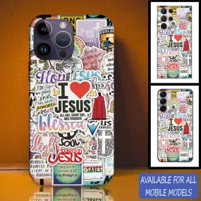 I Love Jesus All Day Sticker Personalized Phone Case - Christian Phone Case - Bible Verse Phone Case