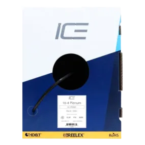 Ice Cable 16-4/P/BLK 14-4 Plenum Cable - 500ft Box (Black)