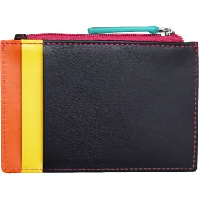 ili New York Zip ID Card Case Black Brights Leather