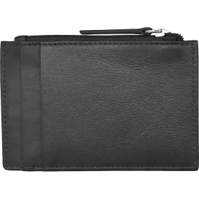 ili New York Zip ID Card Case Black Leather