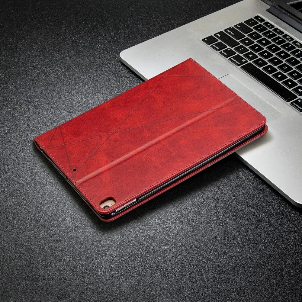 iPad 10.2 (2021) / (2020) / Air (2019) geometric pattern leather flip case - Red