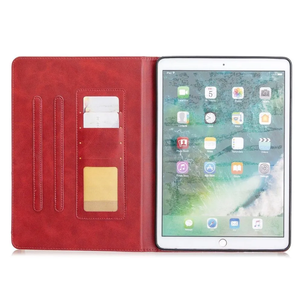 iPad 10.2 (2021) / (2020) / Air (2019) geometric pattern leather flip case - Red