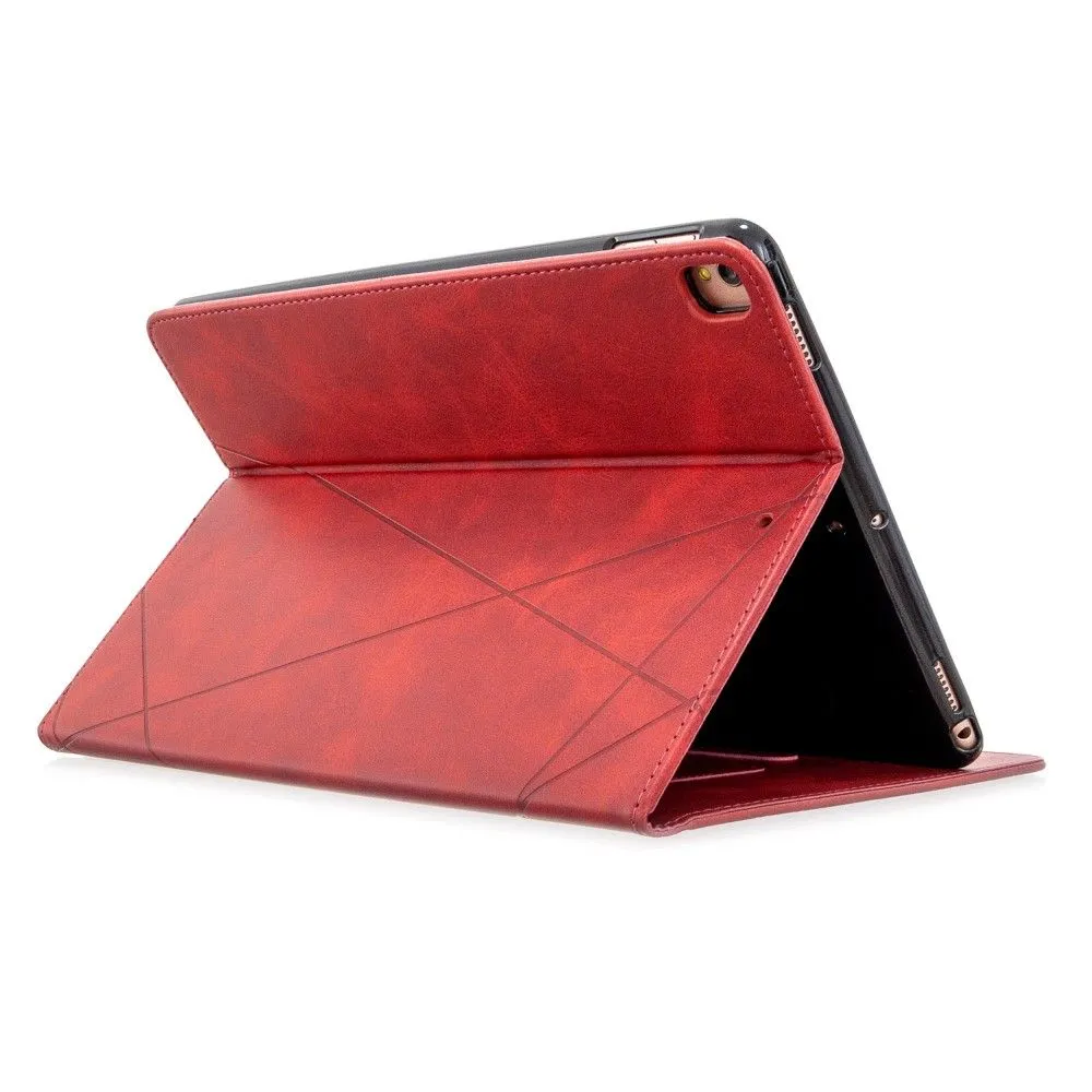 iPad 10.2 (2021) / (2020) / Air (2019) geometric pattern leather flip case - Red