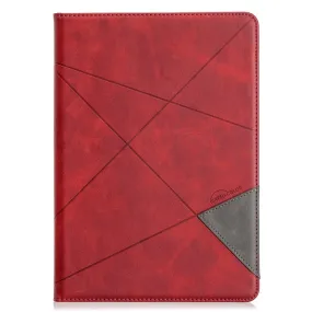 iPad 10.2 (2021) / (2020) / Air (2019) geometric pattern leather flip case - Red