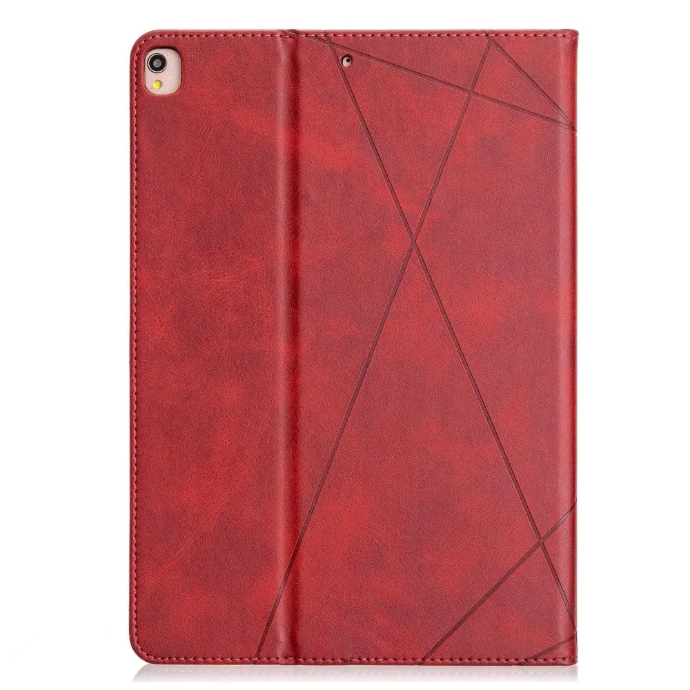 iPad 10.2 (2021) / (2020) / Air (2019) geometric pattern leather flip case - Red