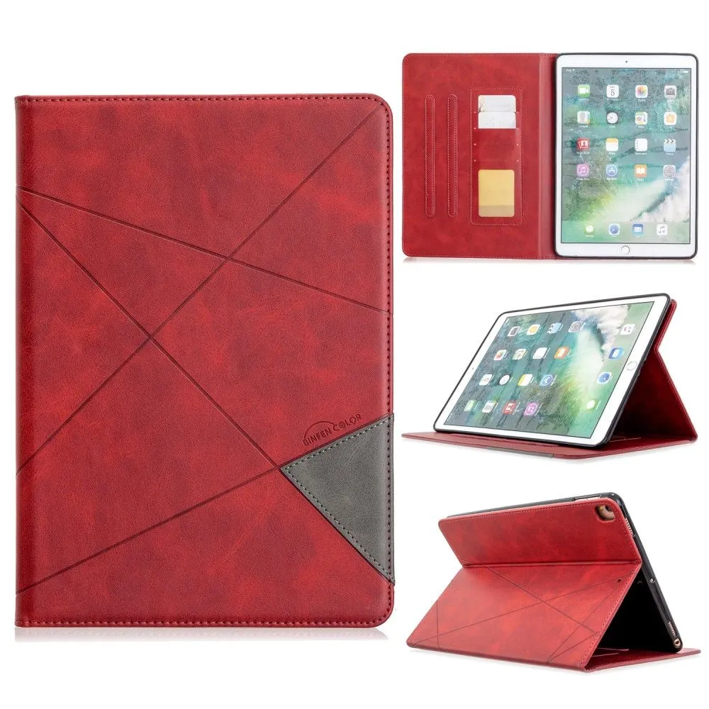 iPad 10.2 (2021) / (2020) / Air (2019) geometric pattern leather flip case - Red