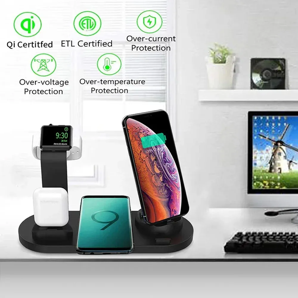 Iphone 13 wireless charging|60W 4 In 1 Wireless Charger Stand For iPhone 15 14 13 12 X Samsung Galaxy S22 S21 Apple Watch Airpods Fast Charging Dock Station