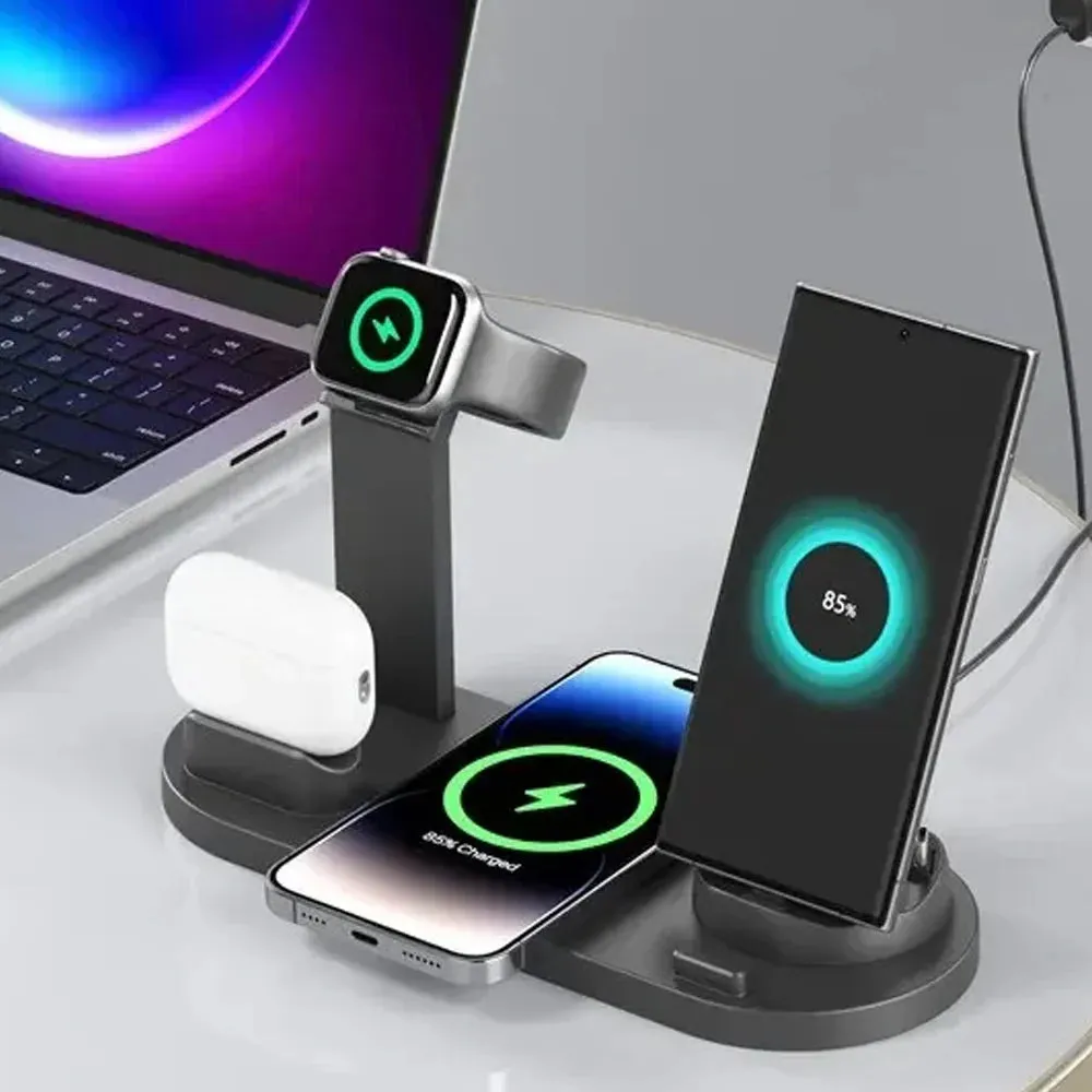 Iphone 13 wireless charging|60W 4 In 1 Wireless Charger Stand For iPhone 15 14 13 12 X Samsung Galaxy S22 S21 Apple Watch Airpods Fast Charging Dock Station