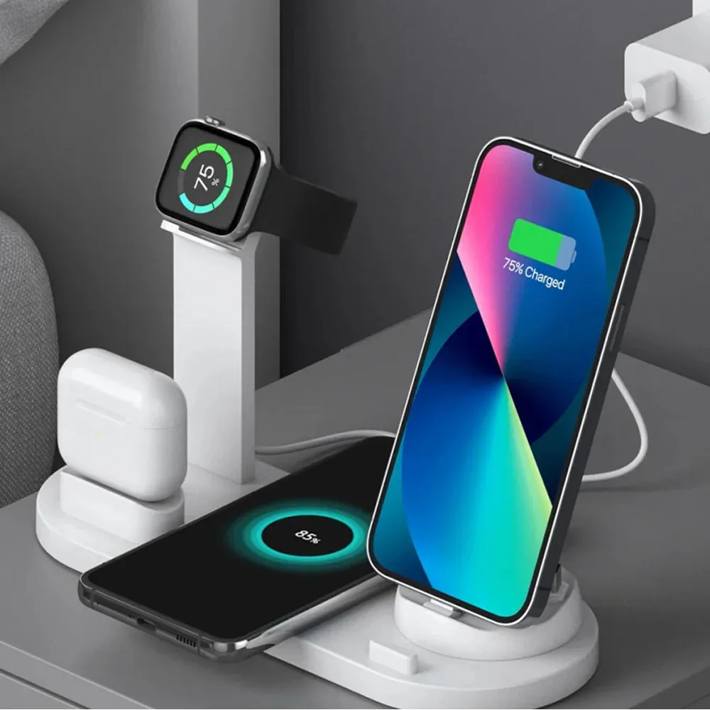 Iphone 13 wireless charging|60W 4 In 1 Wireless Charger Stand For iPhone 15 14 13 12 X Samsung Galaxy S22 S21 Apple Watch Airpods Fast Charging Dock Station