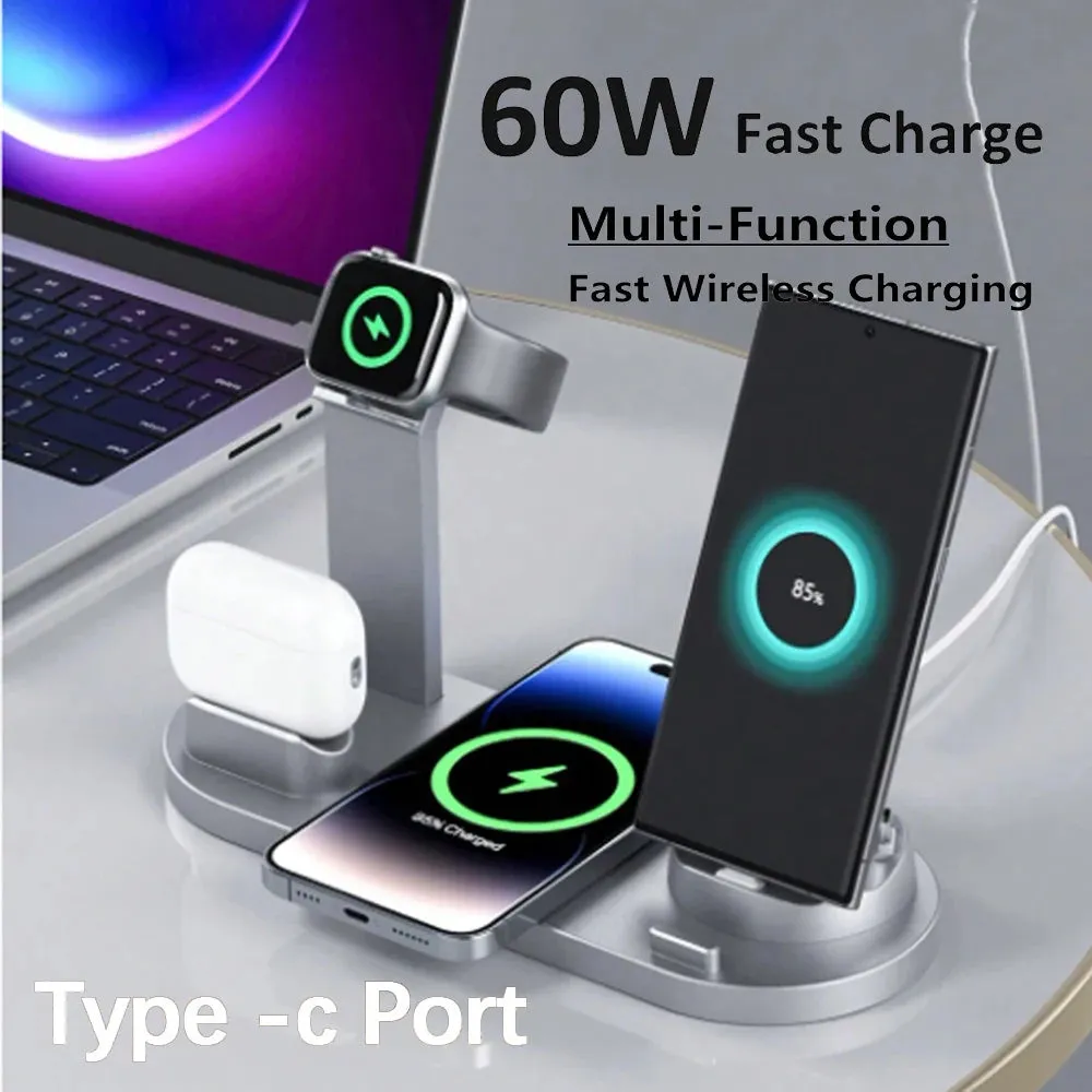 Iphone 13 wireless charging|60W 4 In 1 Wireless Charger Stand For iPhone 15 14 13 12 X Samsung Galaxy S22 S21 Apple Watch Airpods Fast Charging Dock Station