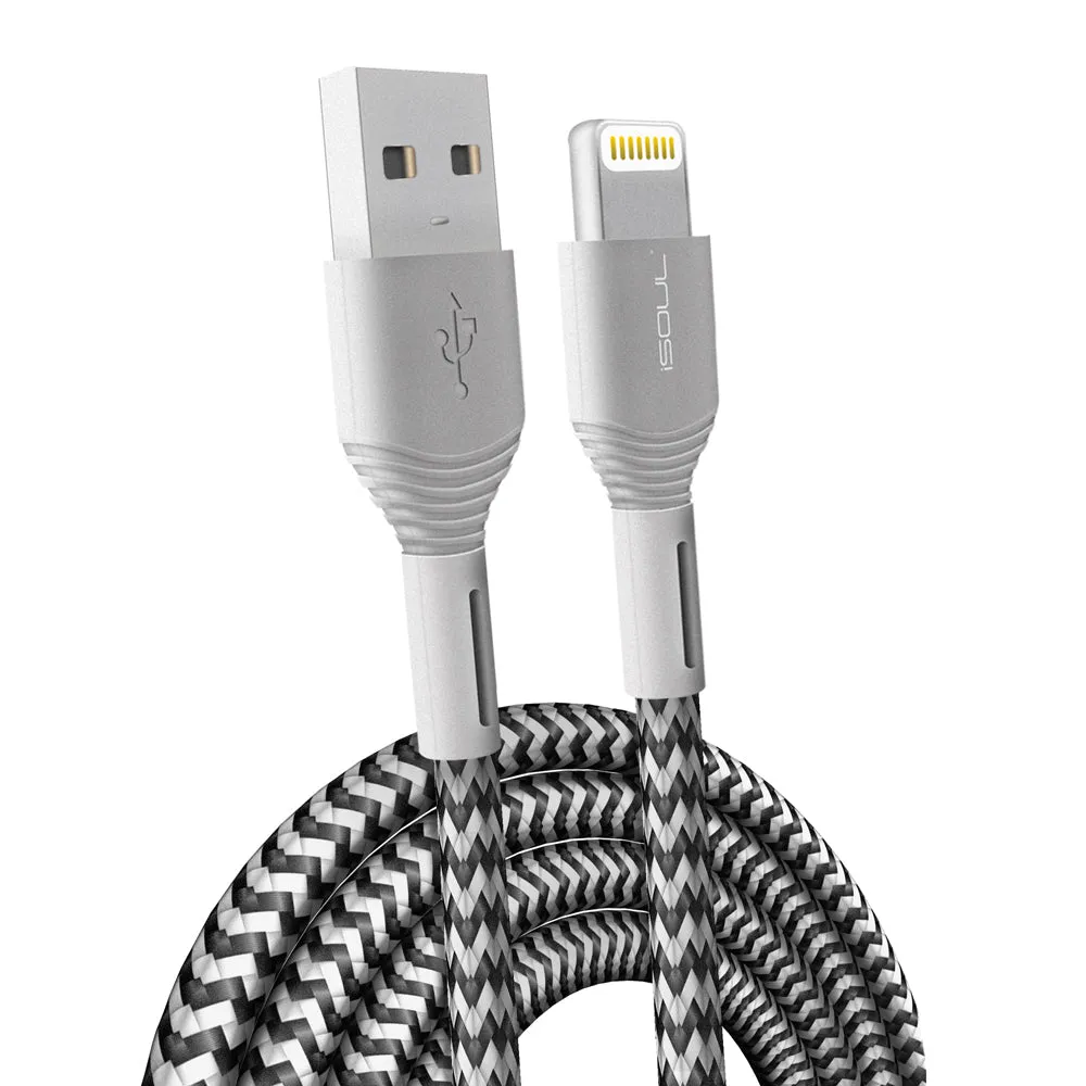 iSOUL iPhone Nylon Braided Lightning Charging Data Cable Fast Sync