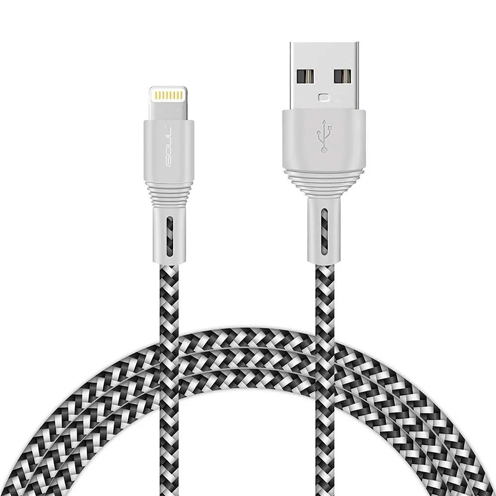 iSOUL iPhone Nylon Braided Lightning Charging Data Cable Fast Sync