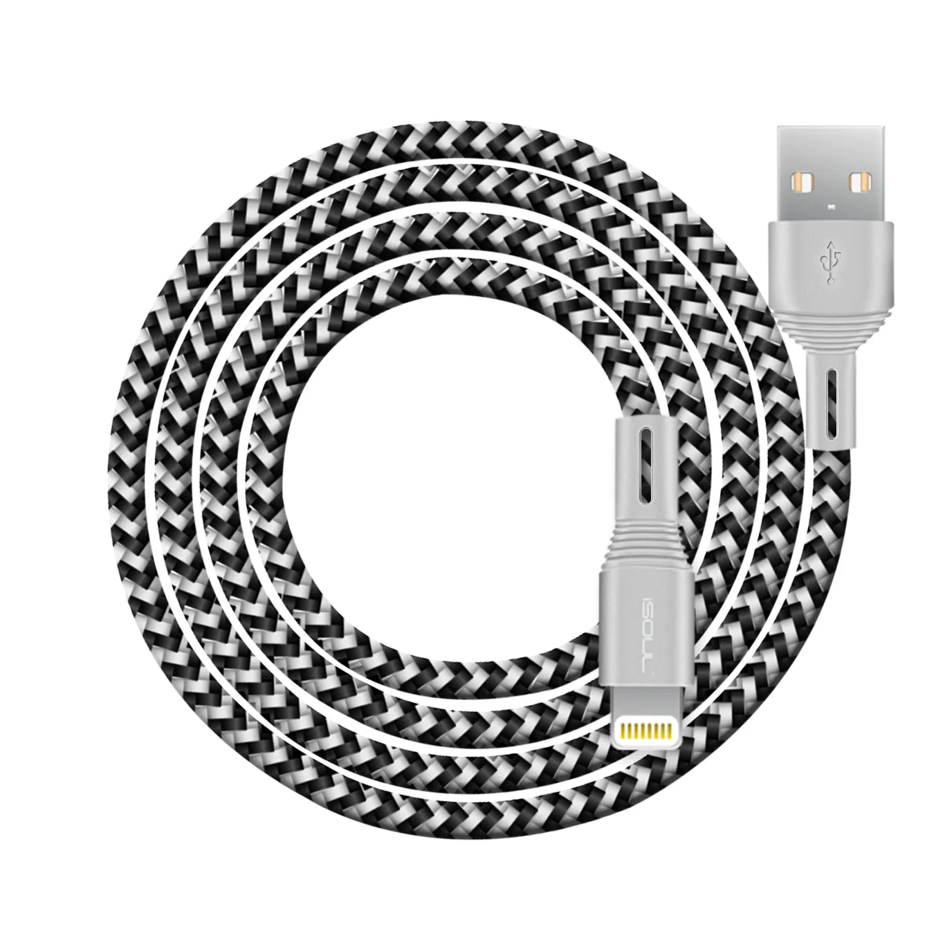 iSOUL iPhone Nylon Braided Lightning Charging Data Cable Fast Sync