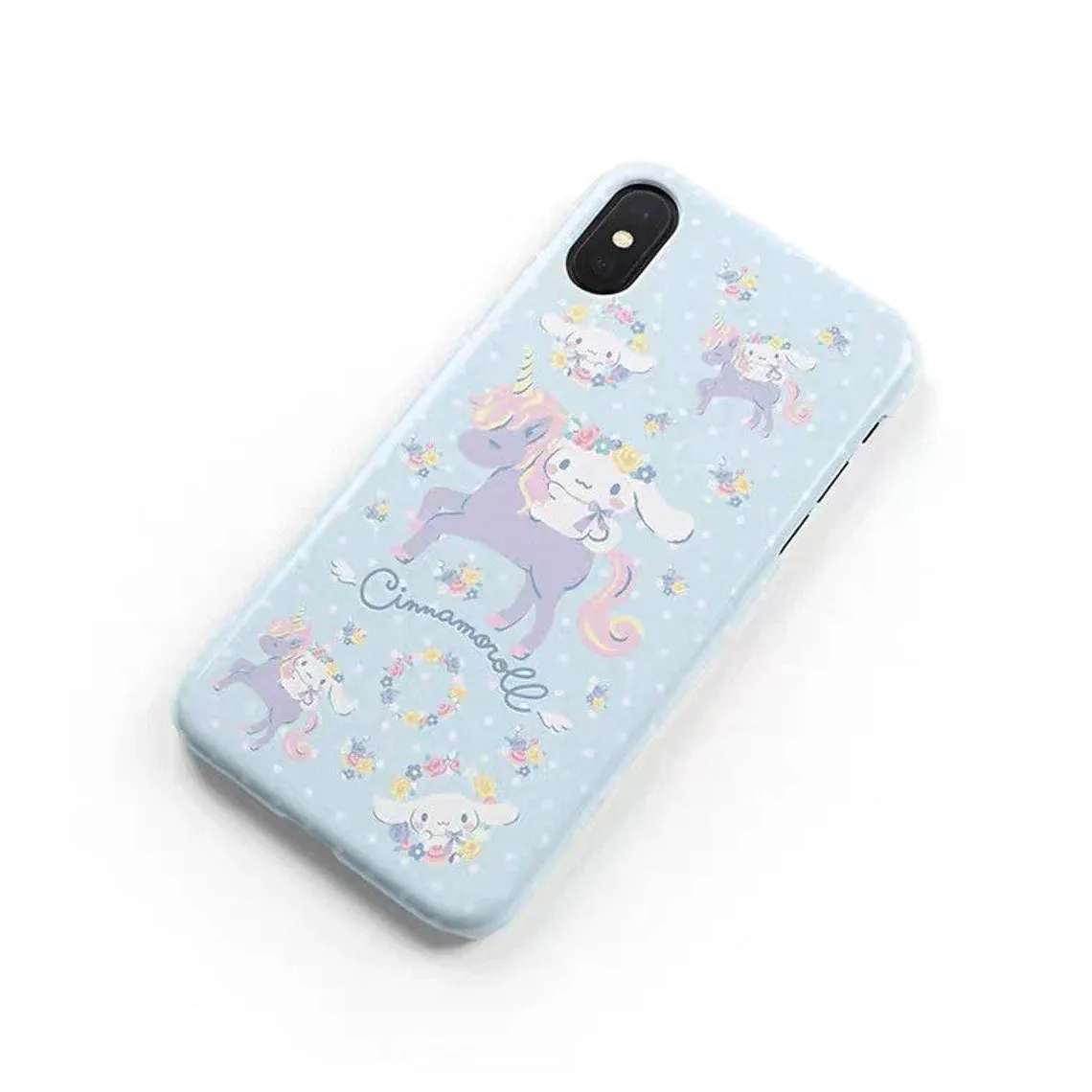 Japanese Cartoon CN with Unicorn Blue iPhone Case PLUS XS XR X 11 12 13 14 15 Pro Promax