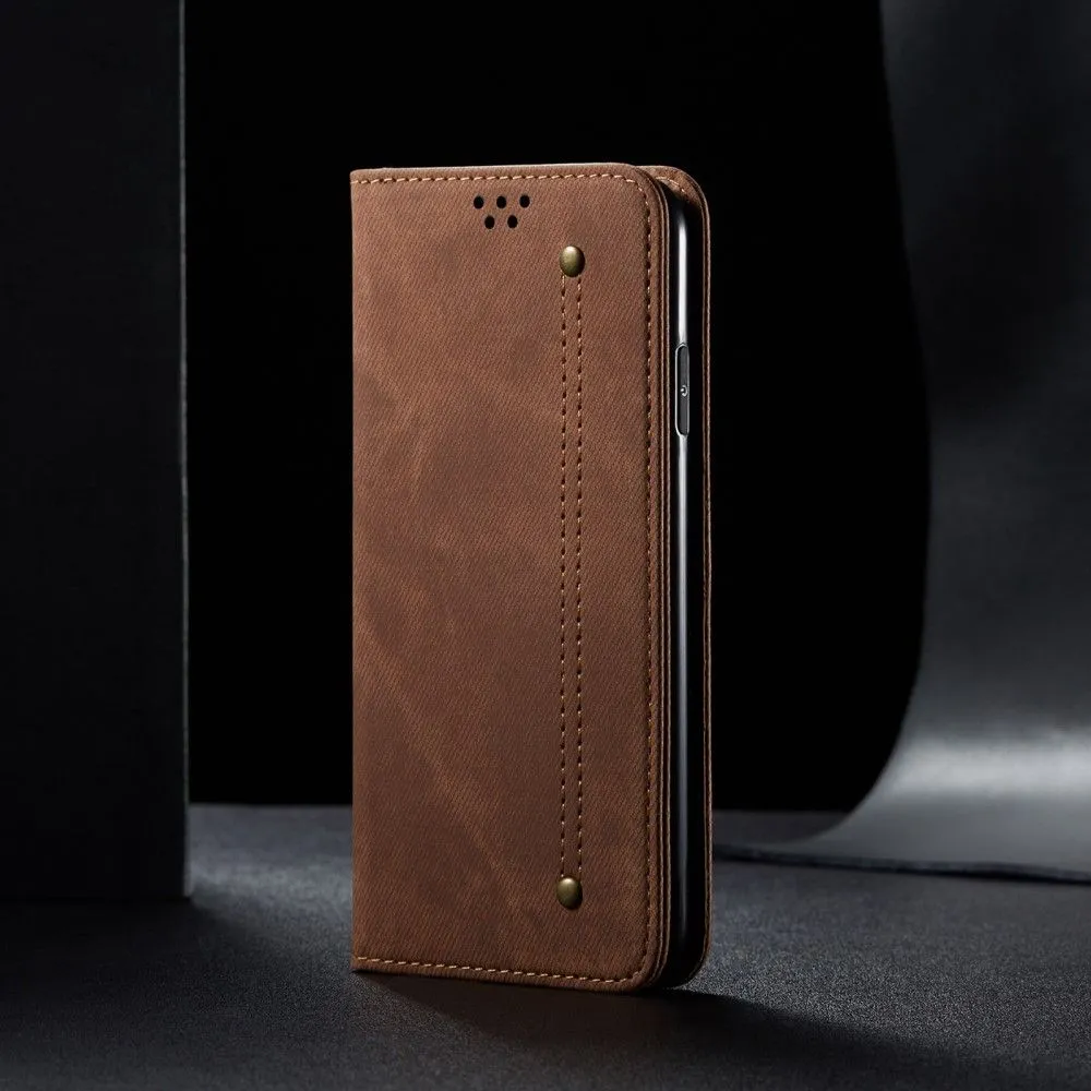 Jeans Motorola Moto G30 Flip case - Coffee