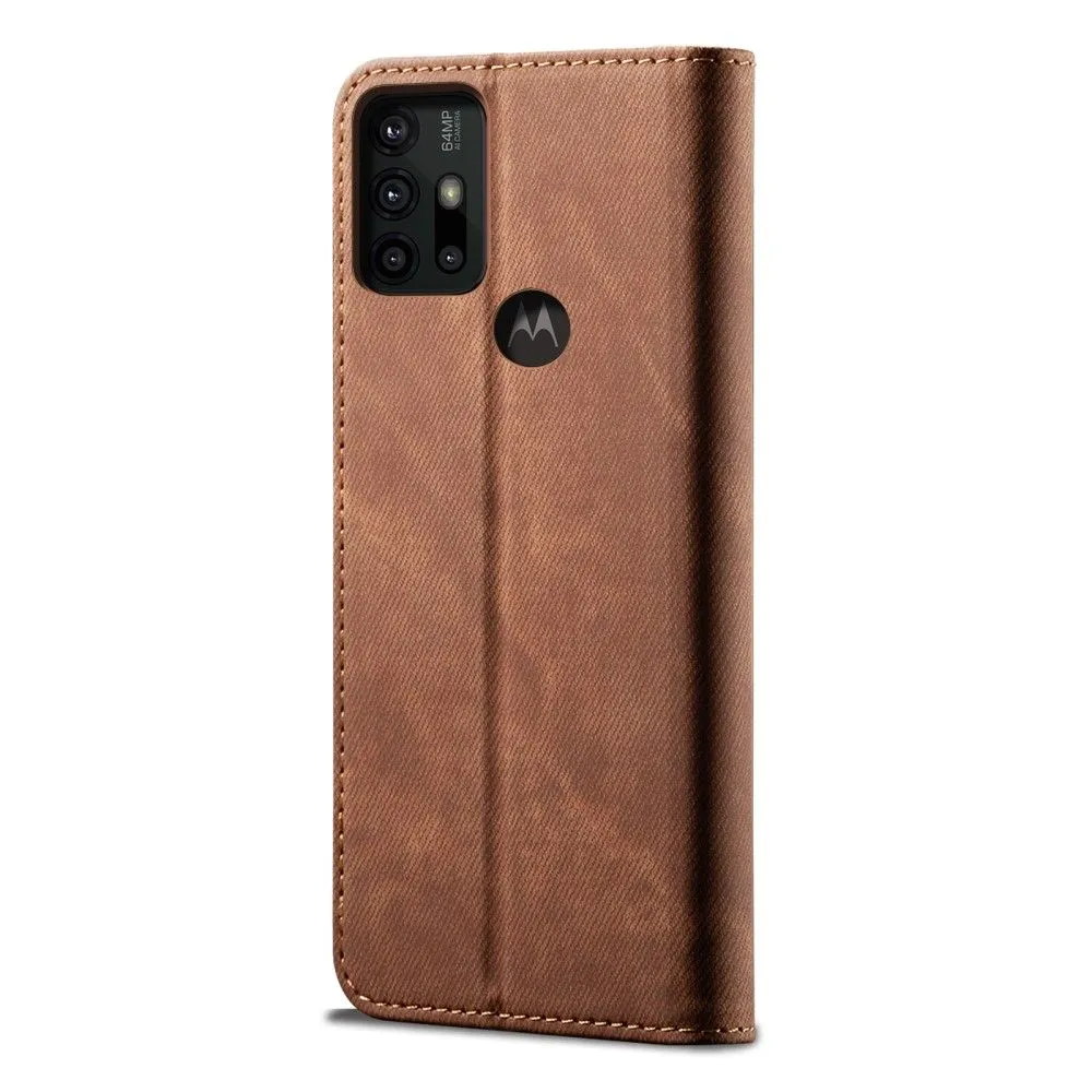 Jeans Motorola Moto G30 Flip case - Coffee