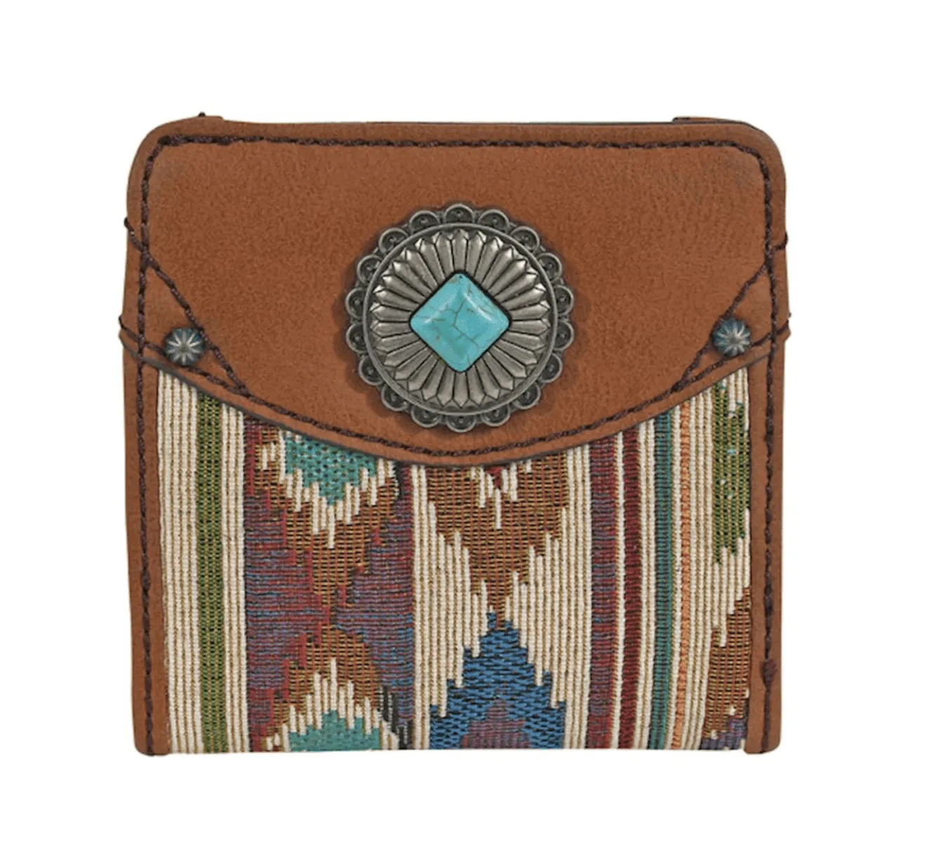 Justin Ladies Midi Bi Fold Jacquard w/ Concho Wallet 23053674W