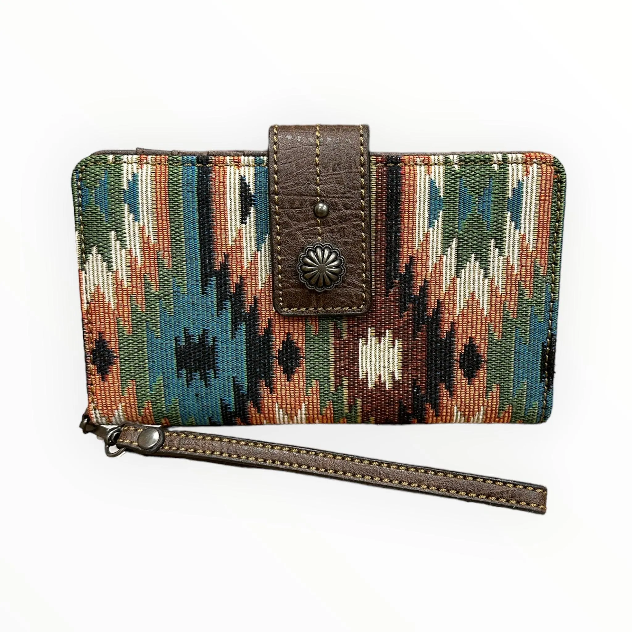 Justin Slim Wallet with Wristlet Custom Aztec Jacquard Clutch Wallet 22106516W