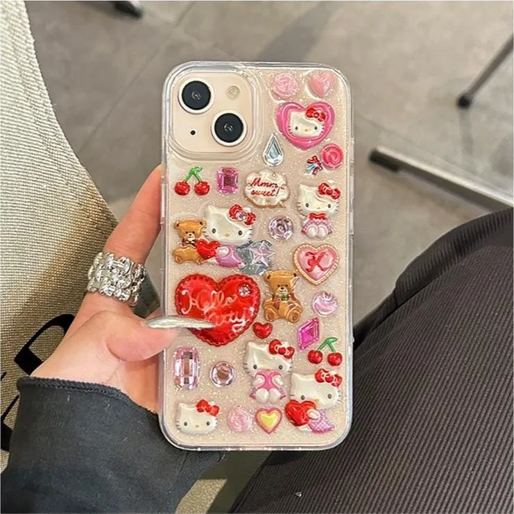 Kawaii Kitty Sticker Phone Case SK482