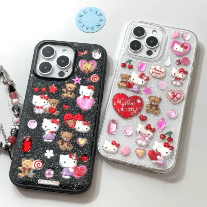 Kawaii Kitty Sticker Phone Case SK482