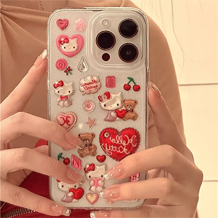 Kawaii Kitty Sticker Phone Case SK482