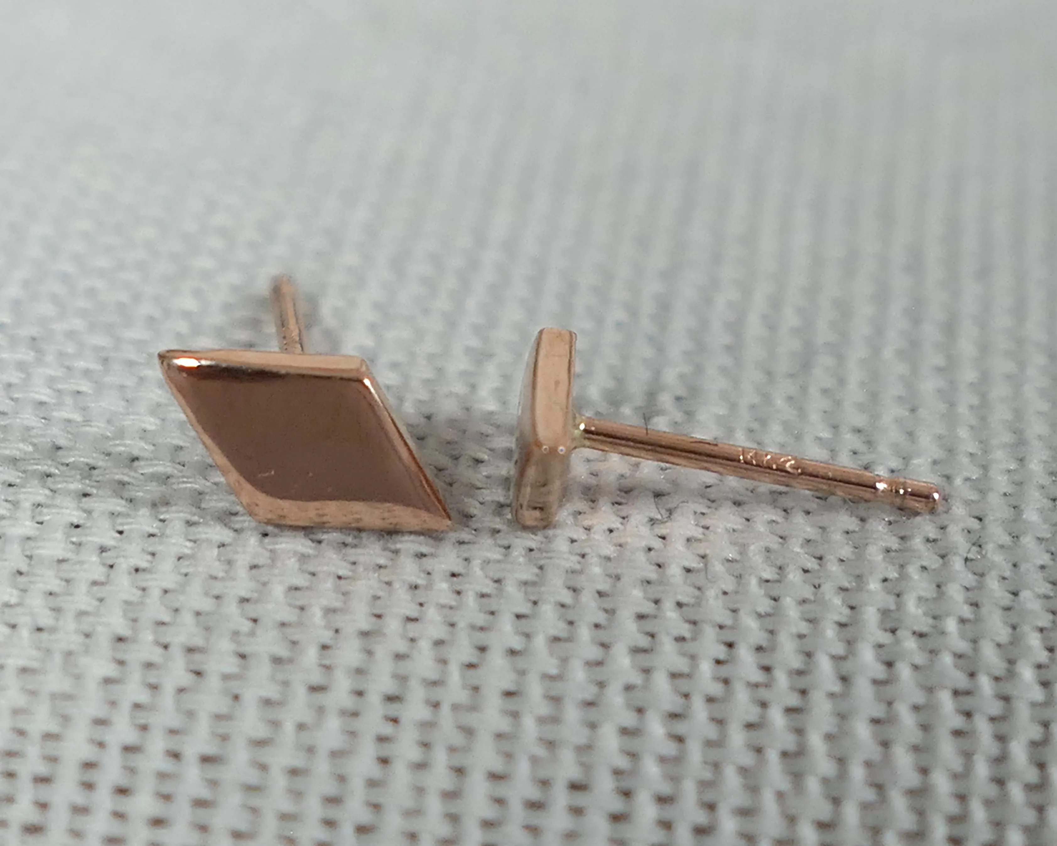 Kite Shaped Studs, 14k Rose Gold