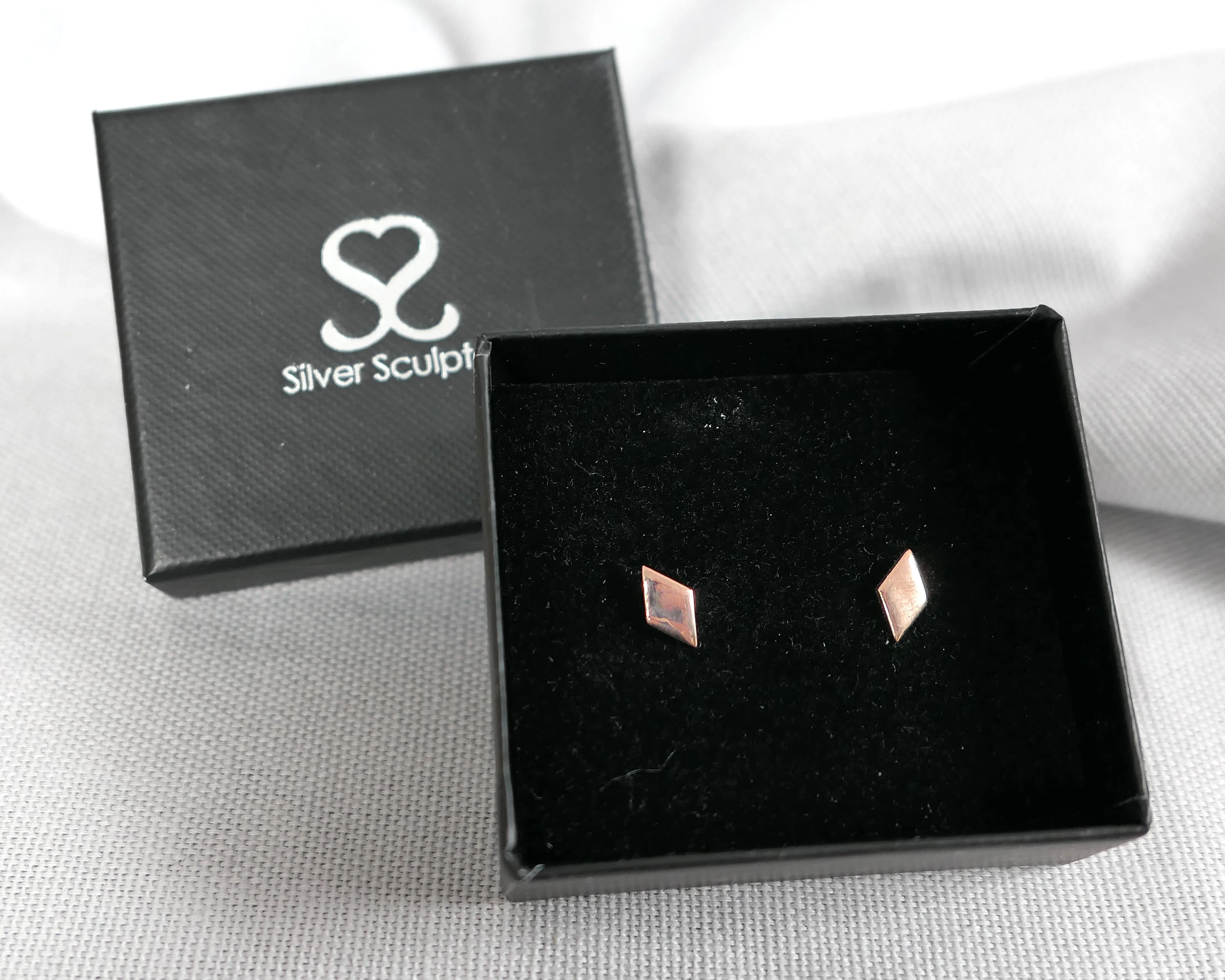 Kite Shaped Studs, 14k Rose Gold