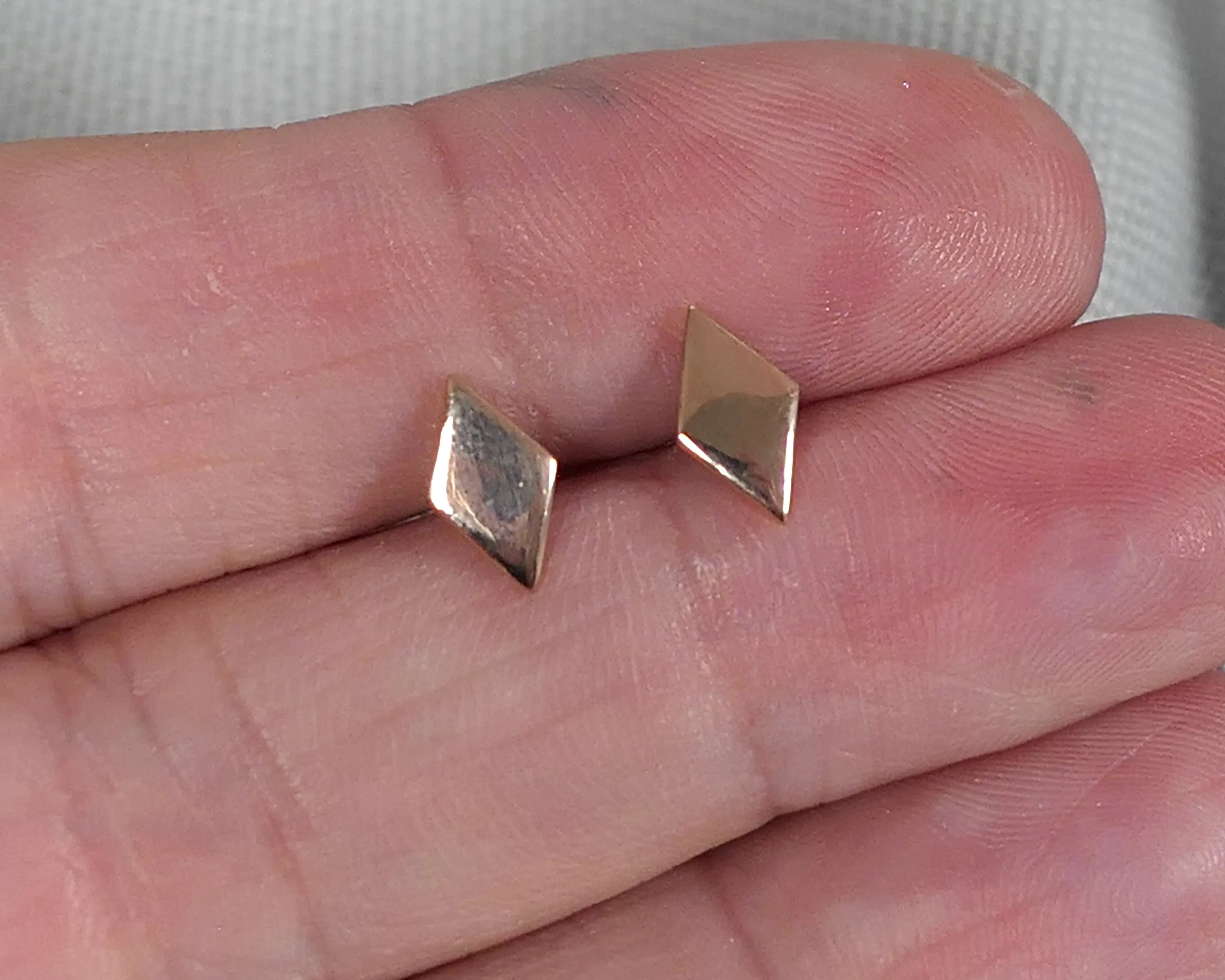 Kite Shaped Studs, 14k Rose Gold