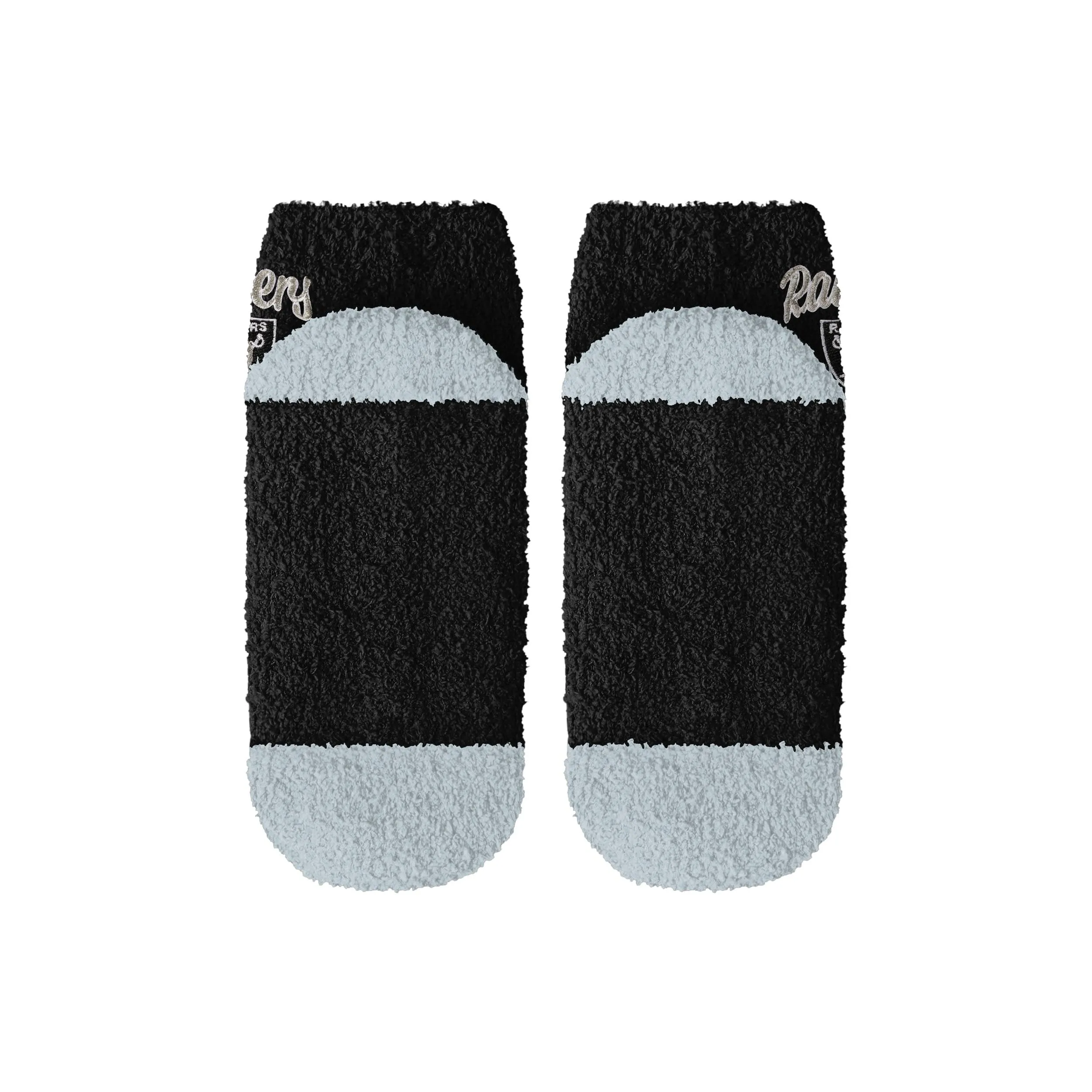 Las Vegas Raiders NFL Womens 2 Pack Script Logo Fuzzy Ankle Socks