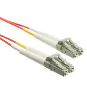 LC OM4 Duplex 2.0mm Fiber Optic Patch Cord, OFNR, Multimode 50/125, Aqua Jacket, Beige Connector, 5 meter (16.5 ft)