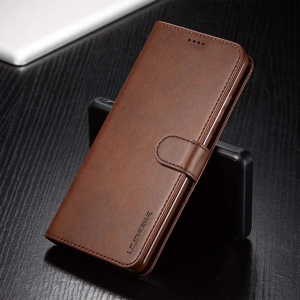 Leather Case for Samsung Galaxy S20 FE S21 Ultra A71 A51 Note 20 10 Plus A70 A50 A20 A52s S9 S8 Plus S7 Edge Wallet Flip Cover