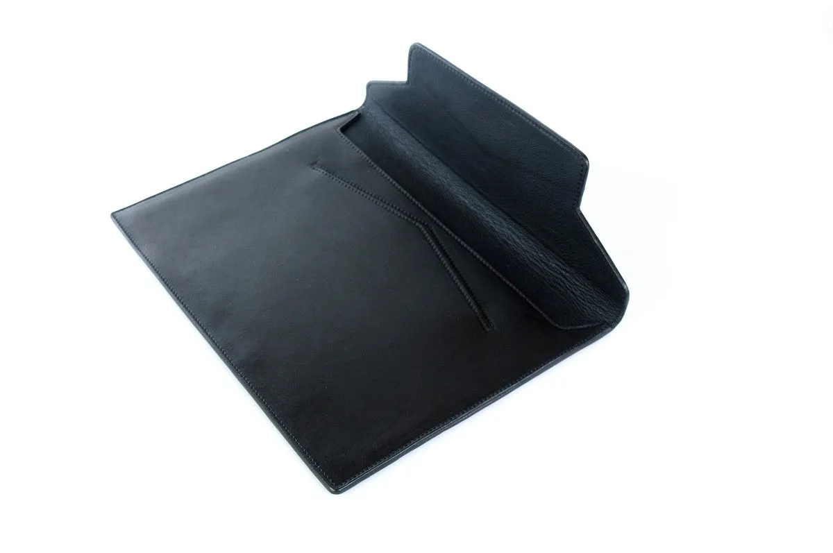 Leather Envelope Document Case - Onyx Black