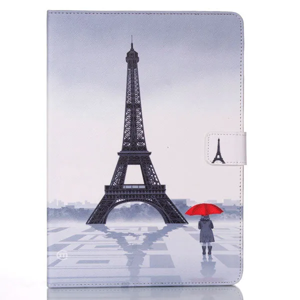 Leather Flip For Apple iPad air Fundas Cute Cartoon Floral Pattern Stand Wallet Case For iPad 5 Cover 9.7" inch Tablet PC Shell