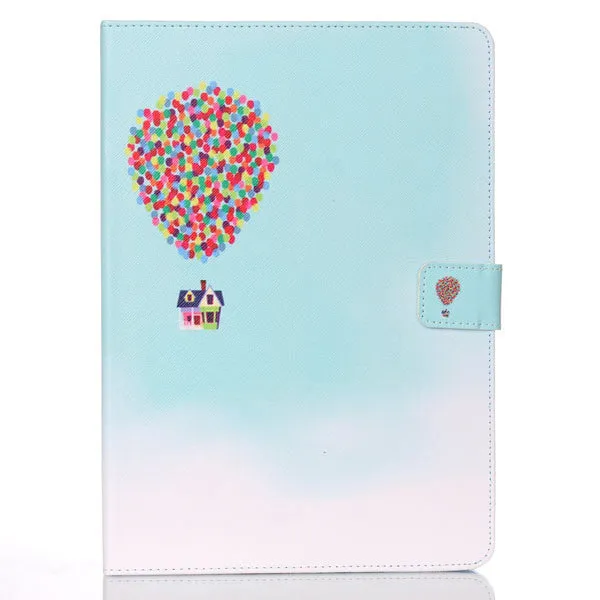 Leather Flip For Apple iPad air Fundas Cute Cartoon Floral Pattern Stand Wallet Case For iPad 5 Cover 9.7" inch Tablet PC Shell