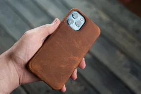 Leather iPhone 13  (6.1") Hard Back Cover