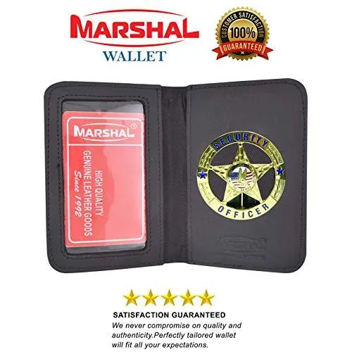 Leather Universal Law Enforcement Bifold Badge Holder Wallet Case - Round 2530TABK