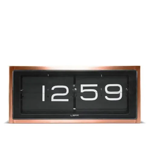 Leff Copper Brick Table Flip Clock