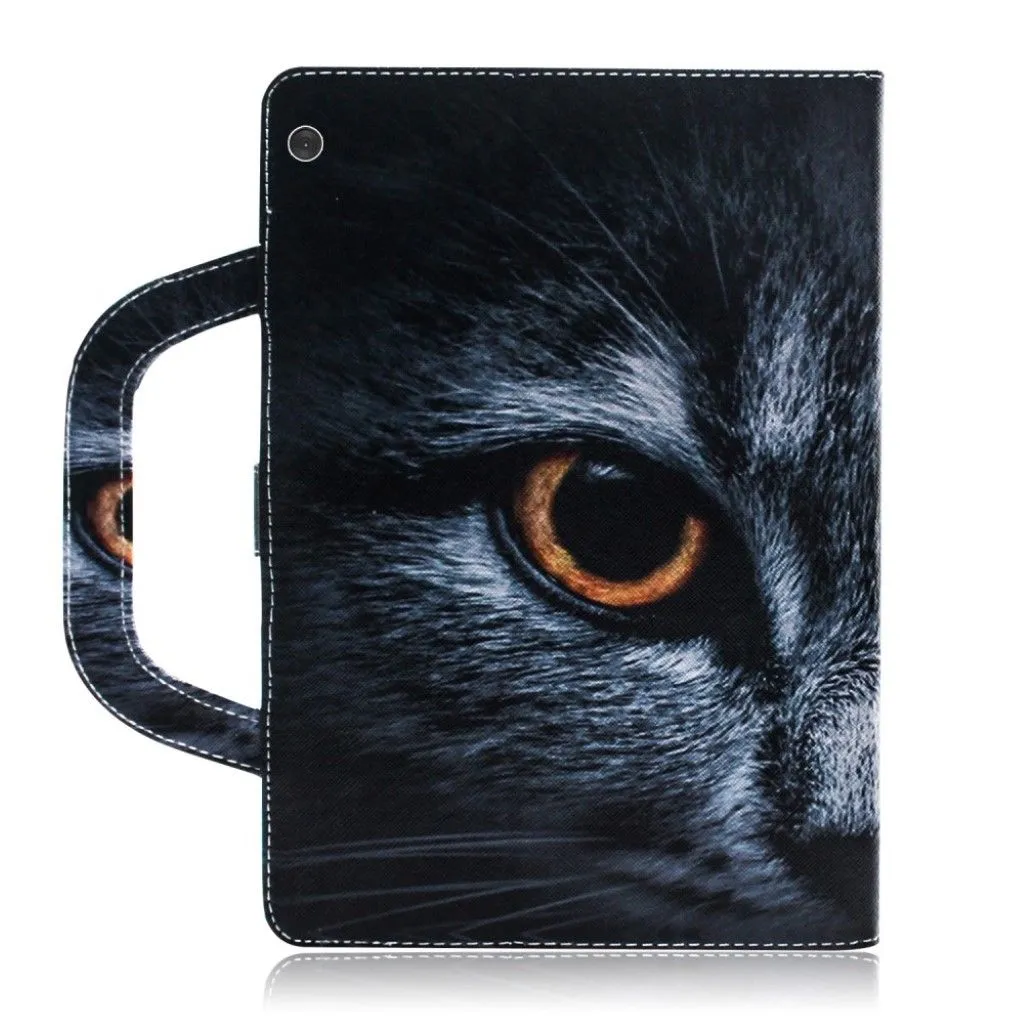 Lenovo Tab M10 FHD REL hand-held  patterned leather case  - Cat Eye