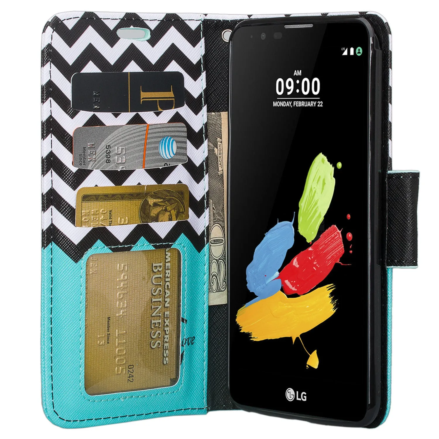 LG Stylo 3 Case, LG Stylo 3 Plus Wallet Case, Wrist Strap Magnetic Fold [Kickstand] Slim Pu Leather Wallet Case with ID & Card Slots for Stylo 3 / Stylo 3 Plus - Teal Anchor