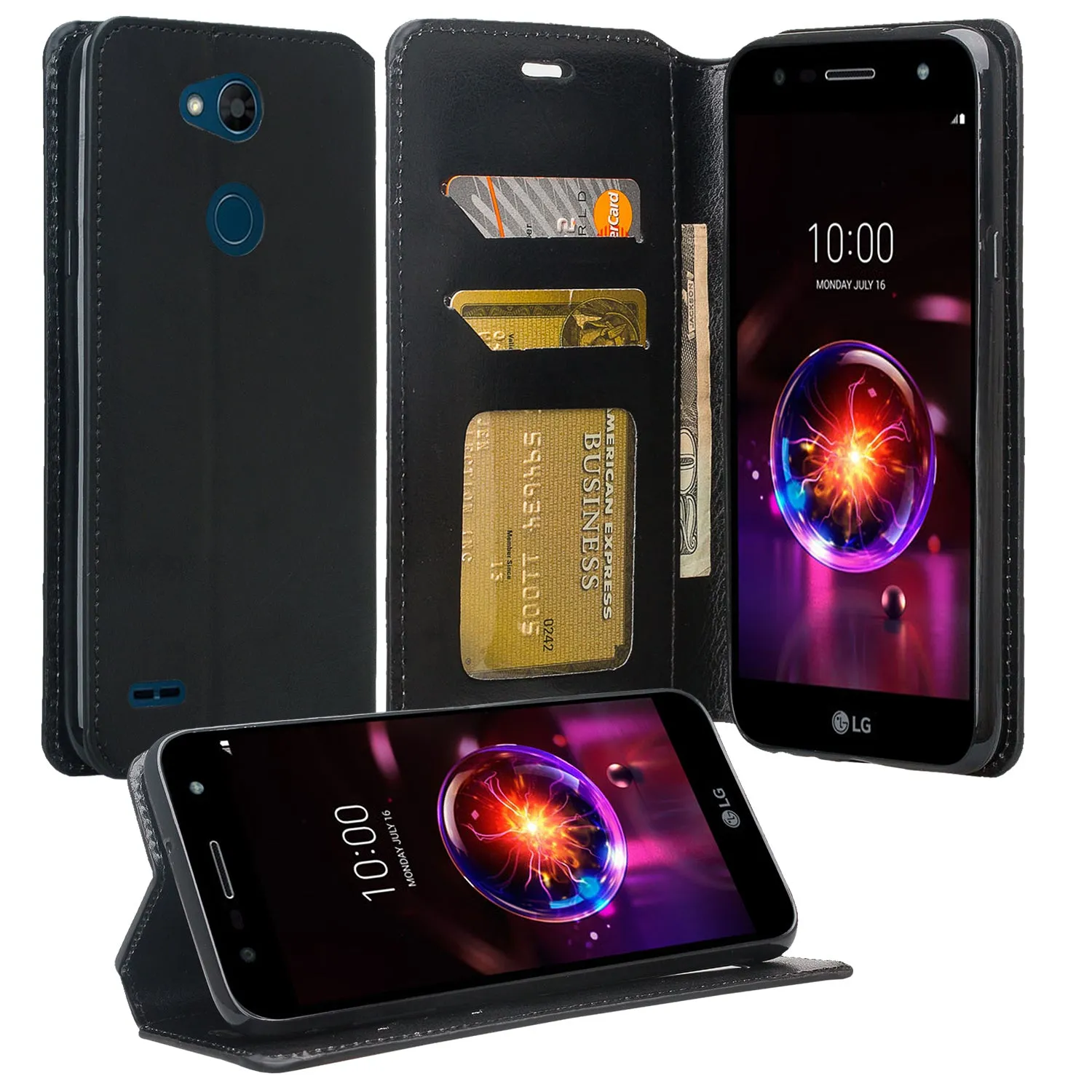 LG X Power 3 Case, X Power 3 Wallet Case, Pu Leather Wallet Case [Kickstand] with ID & Credit Card Slots - Black