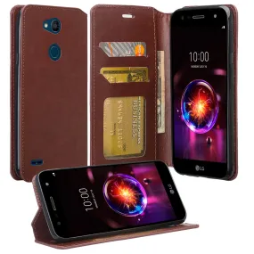 LG X Power 3 Case, X Power 3 Wallet Case, Pu Leather Wallet Case [Kickstand] with ID & Credit Card Slots - Brown