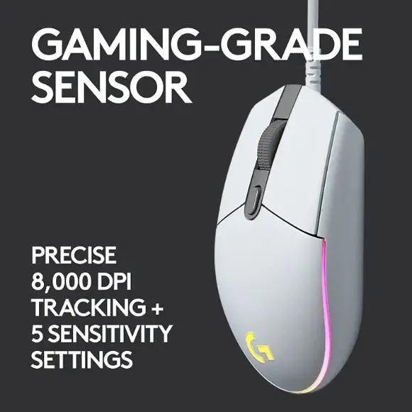 Logitech G102 Lightsync RGB Gaming Mouse - White