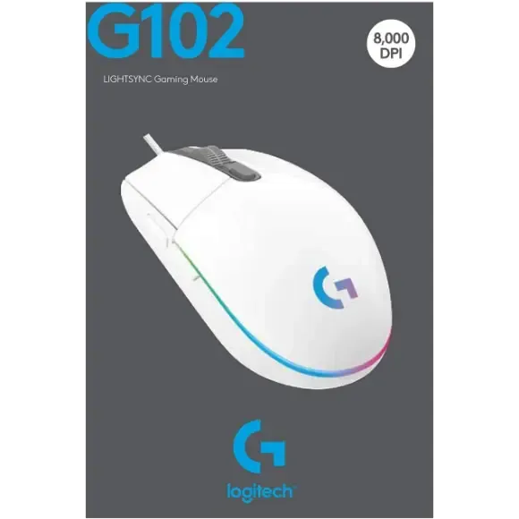 Logitech G102 Lightsync RGB Gaming Mouse - White