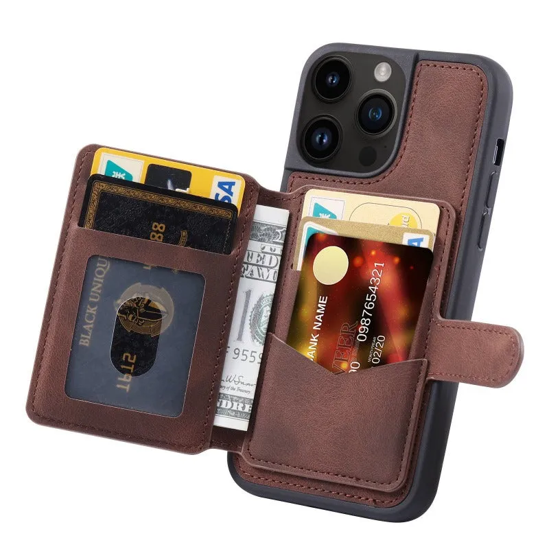 Luxury Anti Theft Flip Bag Card Wallet Leather Magnetic Phone Case For IPhone