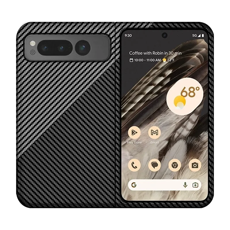 Luxury Carbon Fiber Texture Phone Case For Google Pixel Fold