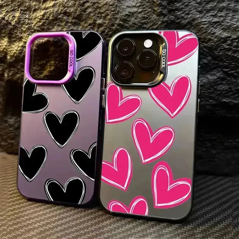 Luxury Heart Electroplate Phone Case (For iPhones)