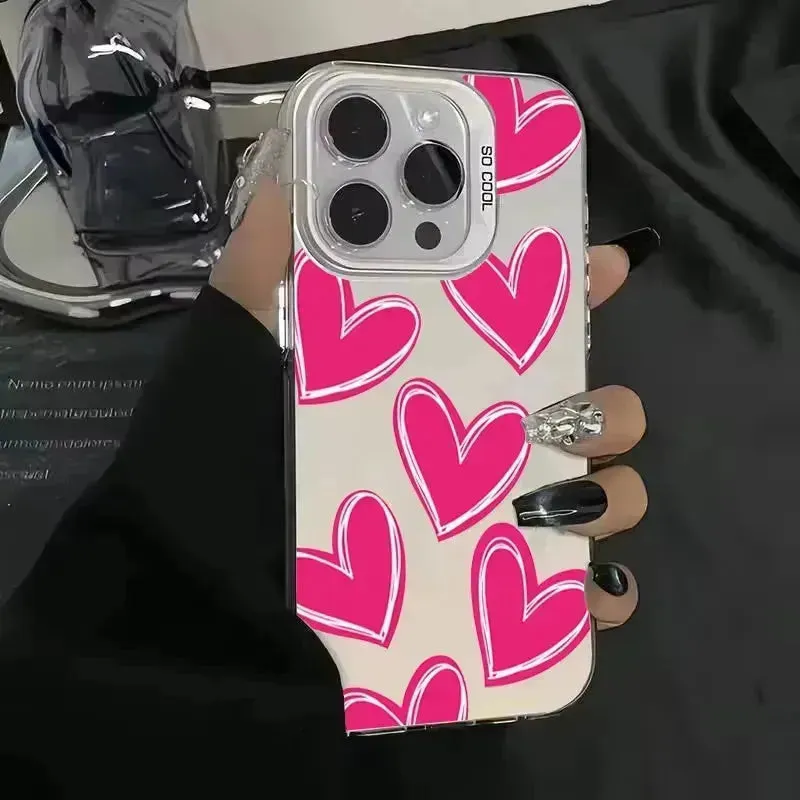 Luxury Heart Electroplate Phone Case (For iPhones)