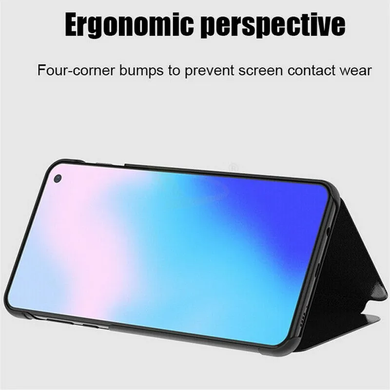 Luxury Leather Flip Case Cover On The For Samsung Galaxy S9 S8 S10 Plus Note 8 9 10 Plus A70 A40 A50 A30 Smart View Phone Case